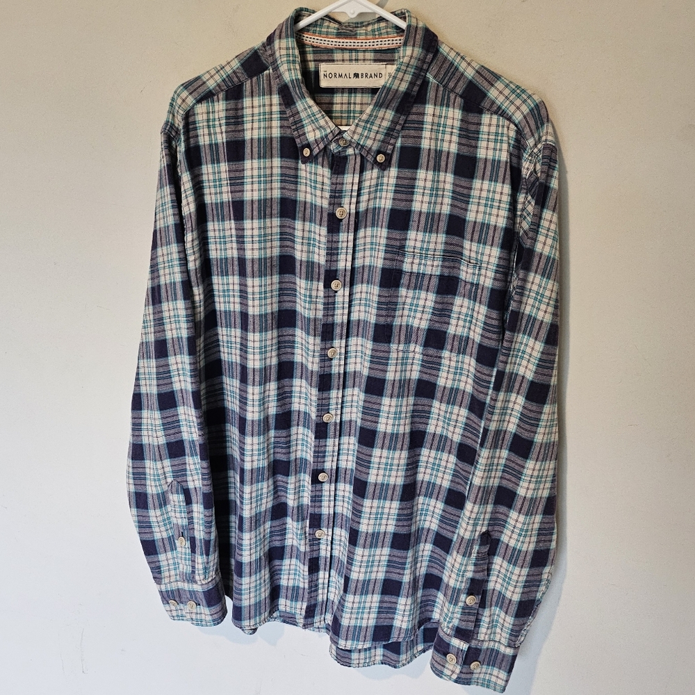 Normal Brand Plaid Button Down Soft Flannel Shirt… - image 1